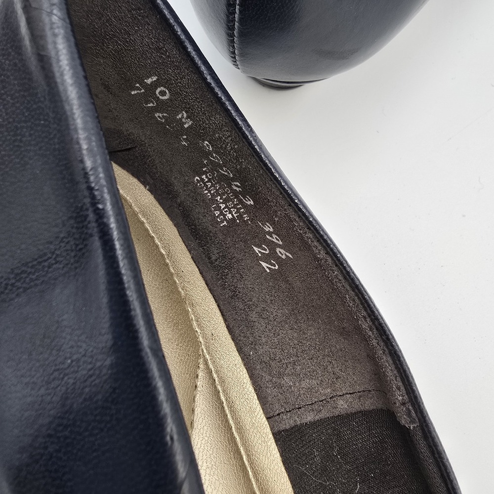 Soft Style Hush Puppies Angel II Block Heel Navy Blue Smooth Shoe Womens 10 M - Picture 7 of 8
